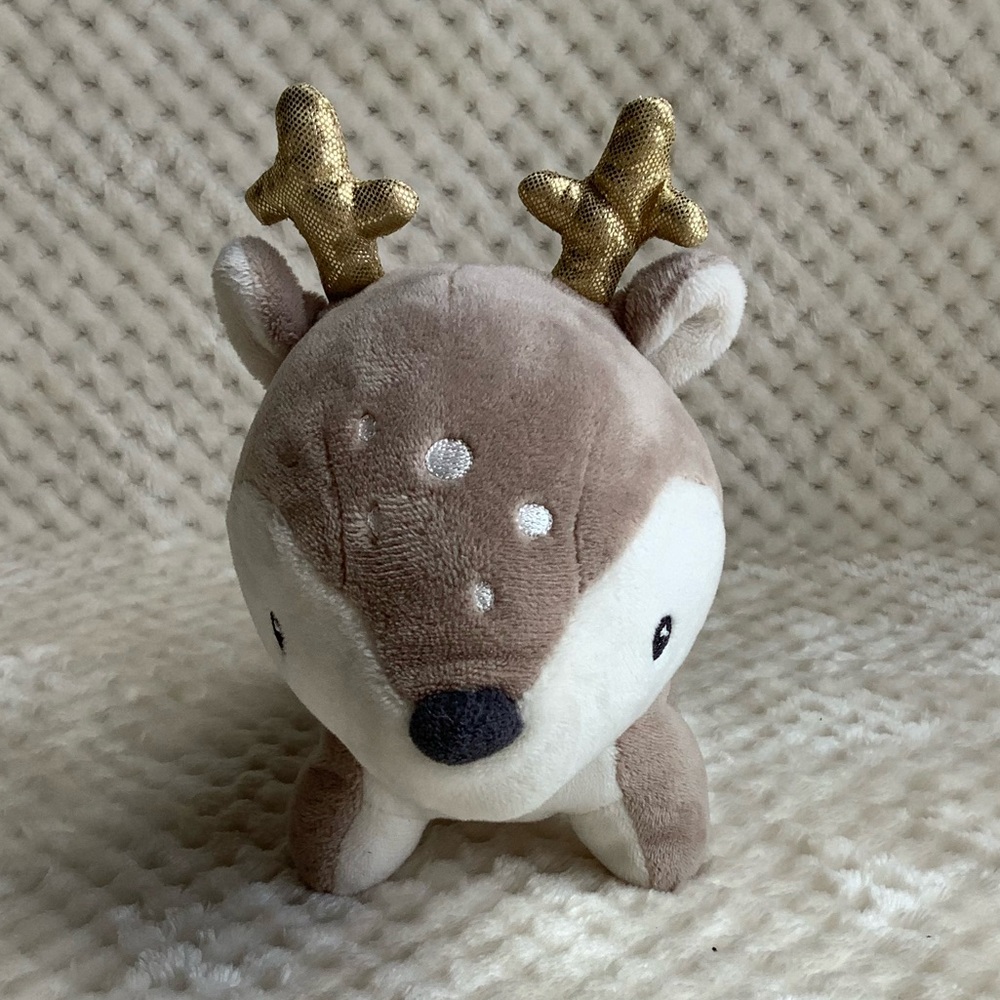 H & M Home Plush Reindeer Stuffed Animal Toy Embroidered Eyes